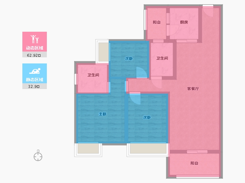 四川省-巴中市-汇金龙腾御锦通江府-84.17-户型库-动静分区