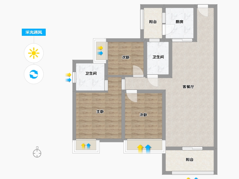 四川省-巴中市-汇金龙腾御锦通江府-84.17-户型库-采光通风