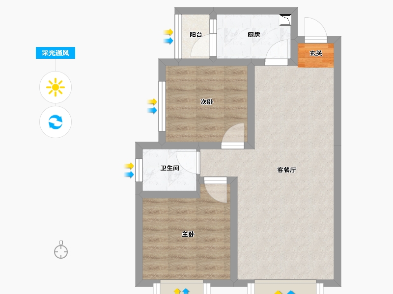 四川省-成都市-金恒德时代金悦-51.65-户型库-采光通风