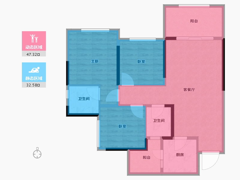 四川省-南充市-阳光半山府邸-72.47-户型库-动静分区