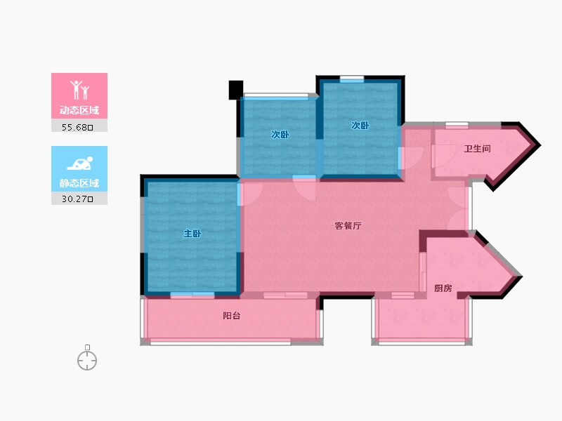 四川省-巴中市-成中江与城二期-75.97-户型库-动静分区