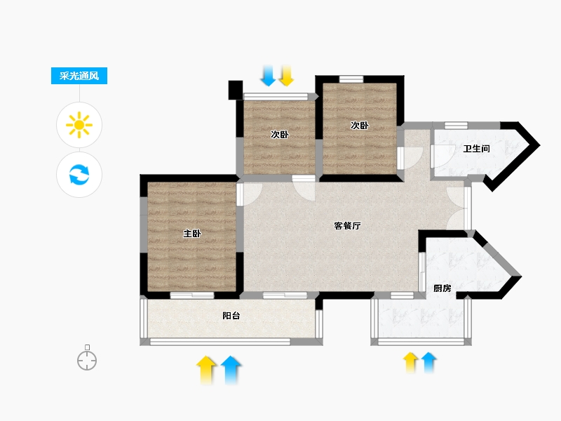 四川省-巴中市-成中江与城二期-75.97-户型库-采光通风