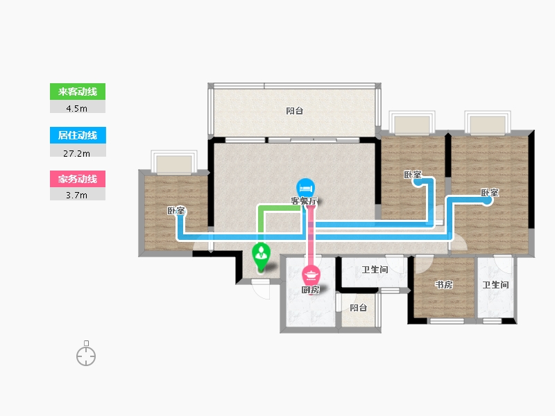 四川省-成都市-蓝光公园学府-115.47-户型库-动静线