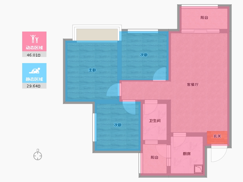 四川省-成都市-金恒德时代金悦-66.11-户型库-动静分区