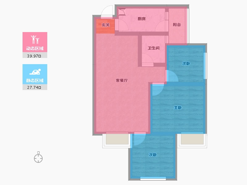 四川省-成都市-金恒德时代金悦-58.74-户型库-动静分区