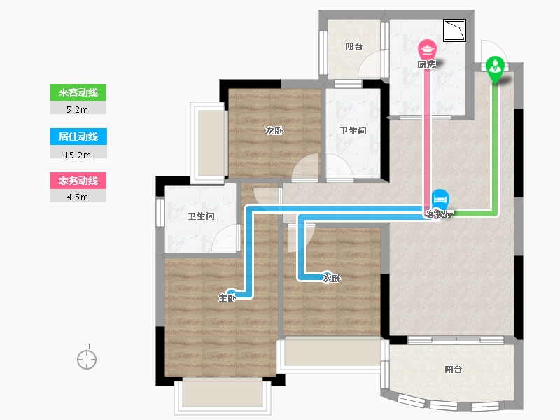 四川省-绵阳市-恒大翡翠龙庭-82.11-户型库-动静线