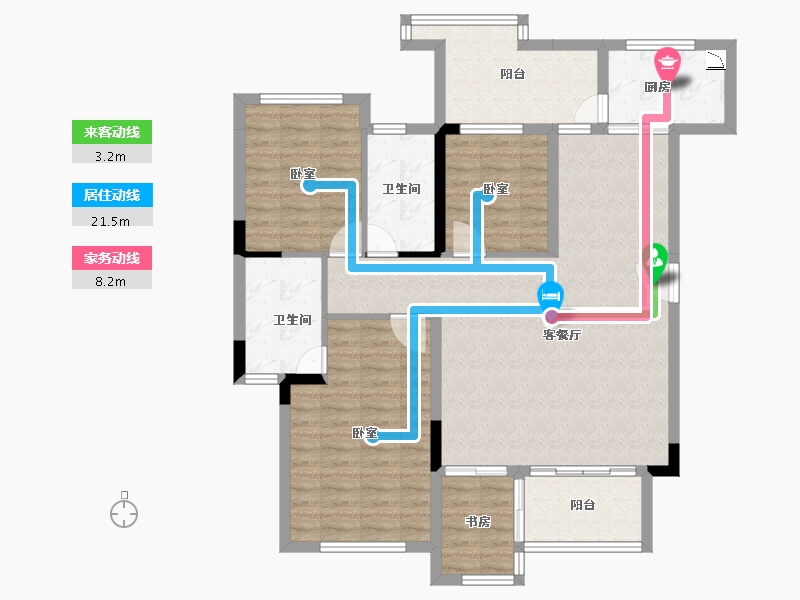 四川省-成都市-中航城-105.75-户型库-动静线