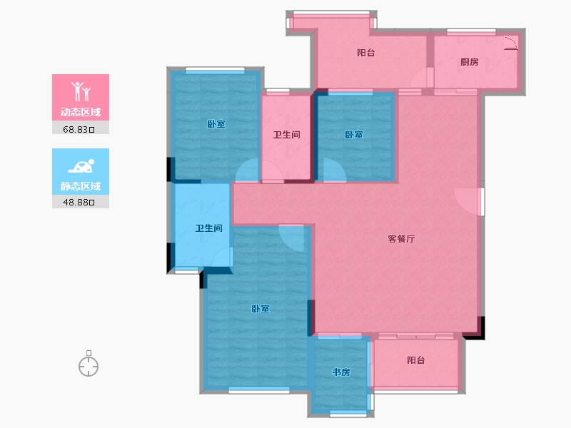 四川省-成都市-中航城-105.75-户型库-动静分区