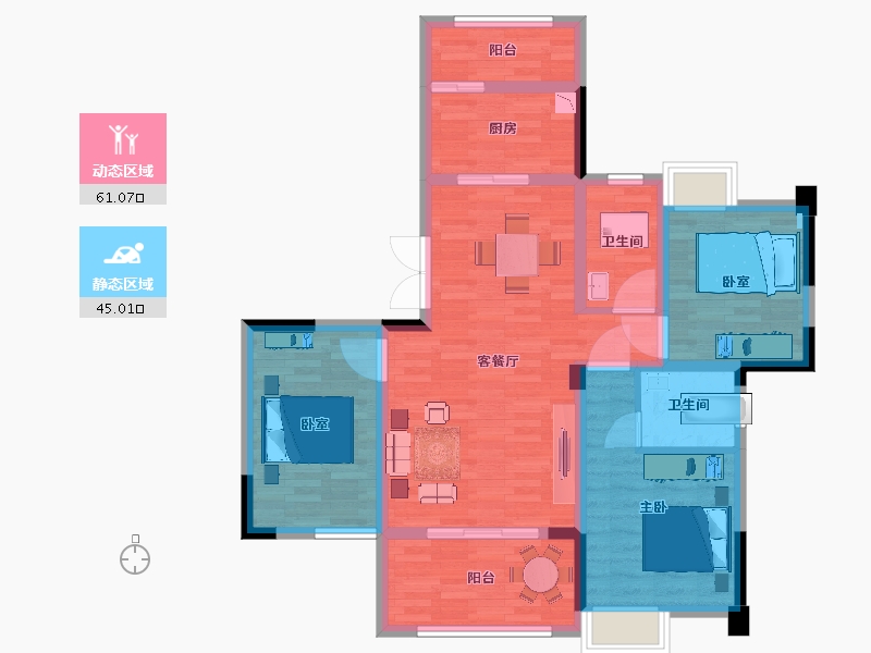 四川省-巴中市-汇金龙腾御锦通江府-94.32-户型库-动静分区