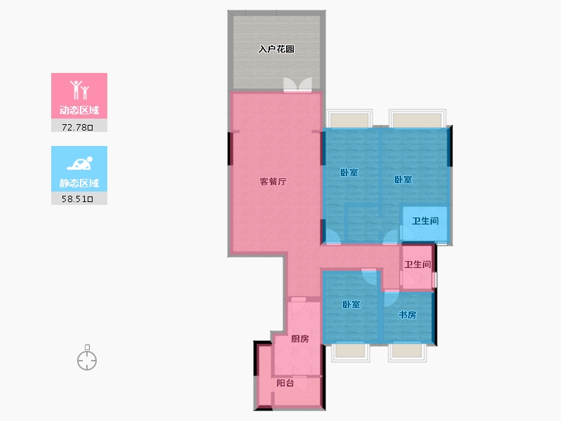 贵州省-贵阳市-银海元隆熙府-134.60-户型库-动静分区