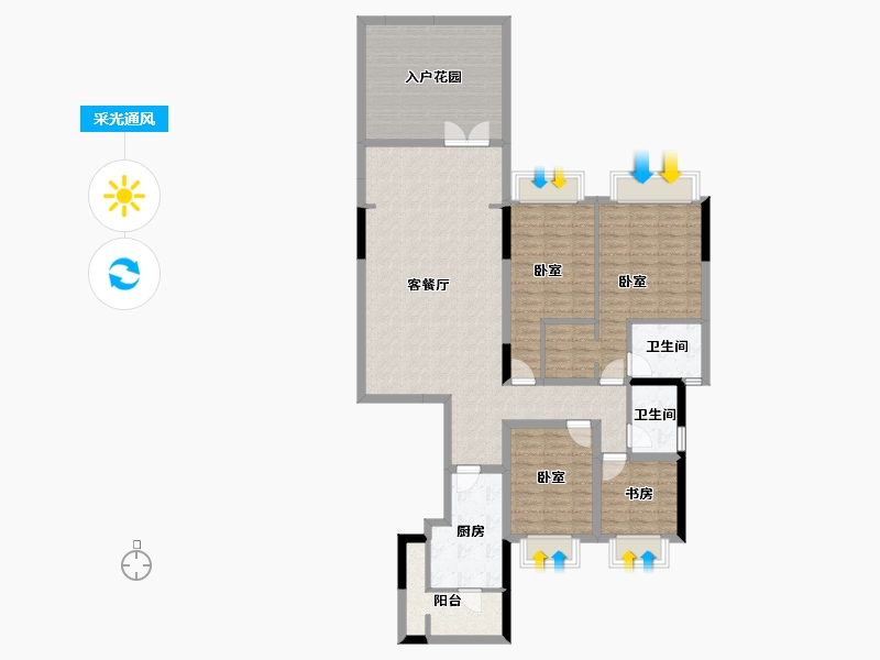 贵州省-贵阳市-银海元隆熙府-134.60-户型库-采光通风