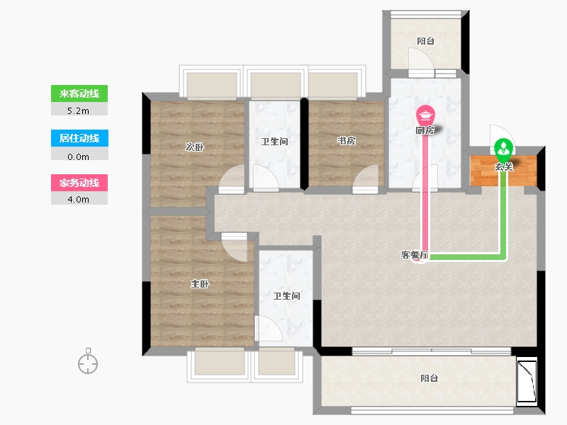 四川省-成都市-成都诚园-95.47-户型库-动静线