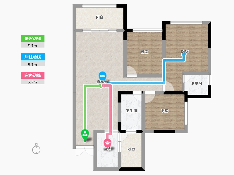 四川省-成都市-滨江翡翠城-86.51-户型库-动静线