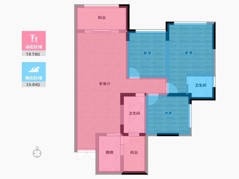 四川省-成都市-滨江翡翠城-86.51-户型库-动静分区