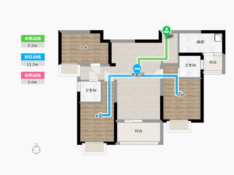 四川省-成都市-雅居乐锦尚雅宸-81.08-户型库-动静线