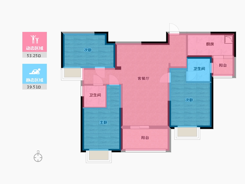 四川省-成都市-雅居乐锦尚雅宸-81.08-户型库-动静分区