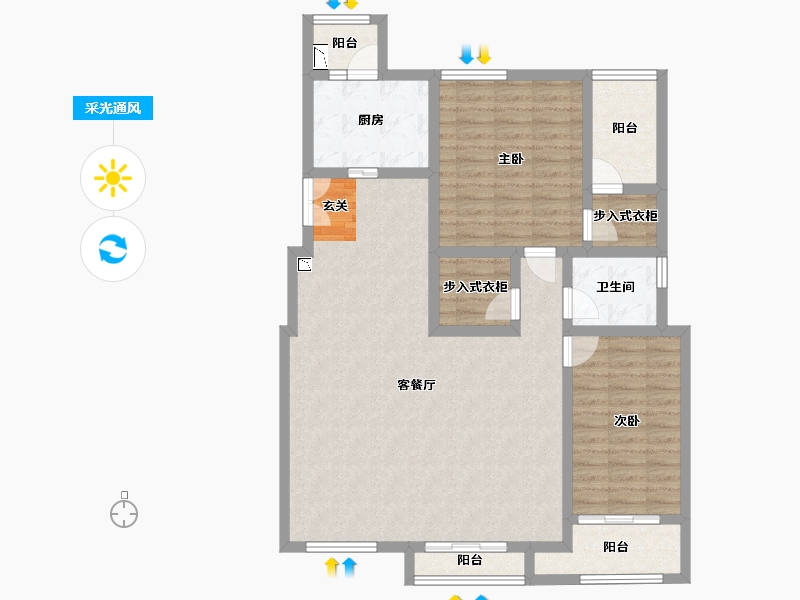 四川省-成都市-龙湖悠山郡千山新屿-110.17-户型库-采光通风