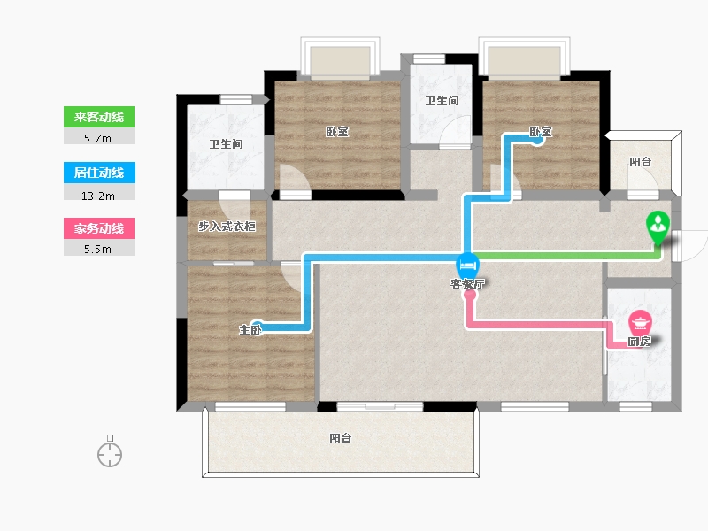 四川省-成都市-置信丽都府-99.85-户型库-动静线