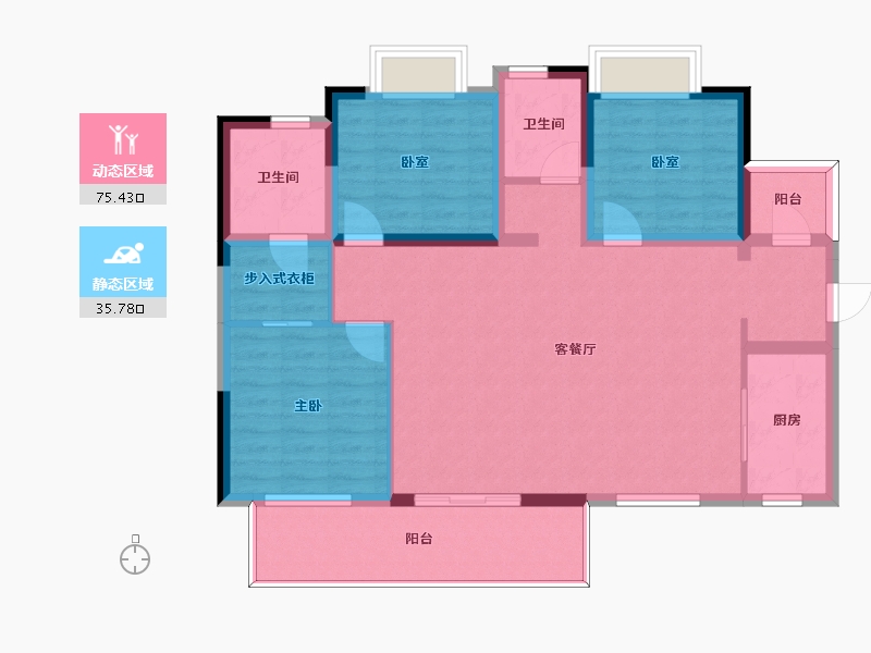 四川省-成都市-置信丽都府-99.85-户型库-动静分区