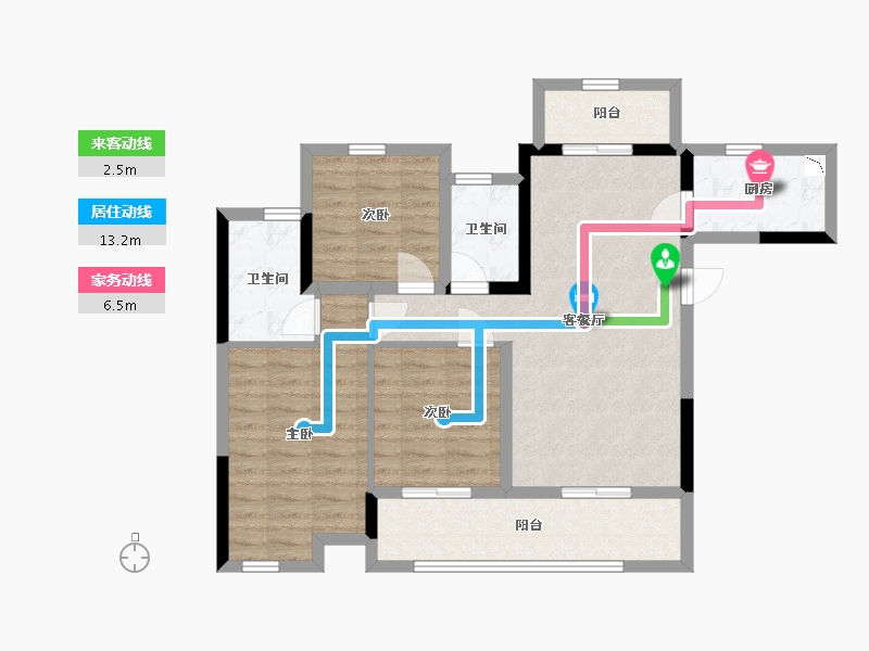 四川省-宜宾市-港腾龙栖湾-84.46-户型库-动静线