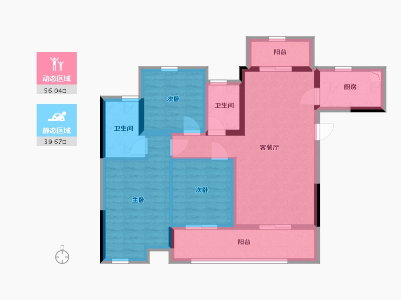 四川省-宜宾市-港腾龙栖湾-84.46-户型库-动静分区