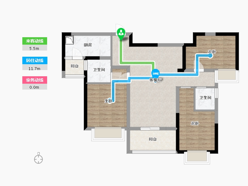 四川省-成都市-雅居乐锦尚雅宸-80.22-户型库-动静线