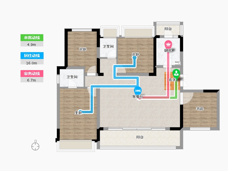 四川省-成都市-万景蓉元-110.06-户型库-动静线