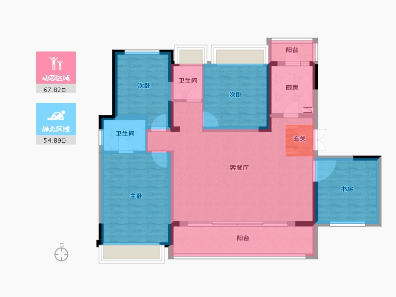 四川省-成都市-万景蓉元-110.06-户型库-动静分区