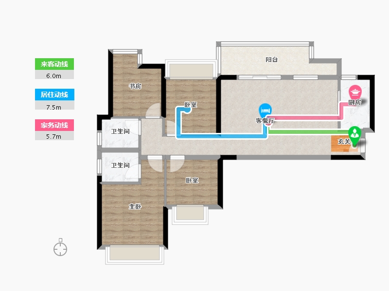 四川省-成都市-置信丽都府-91.52-户型库-动静线