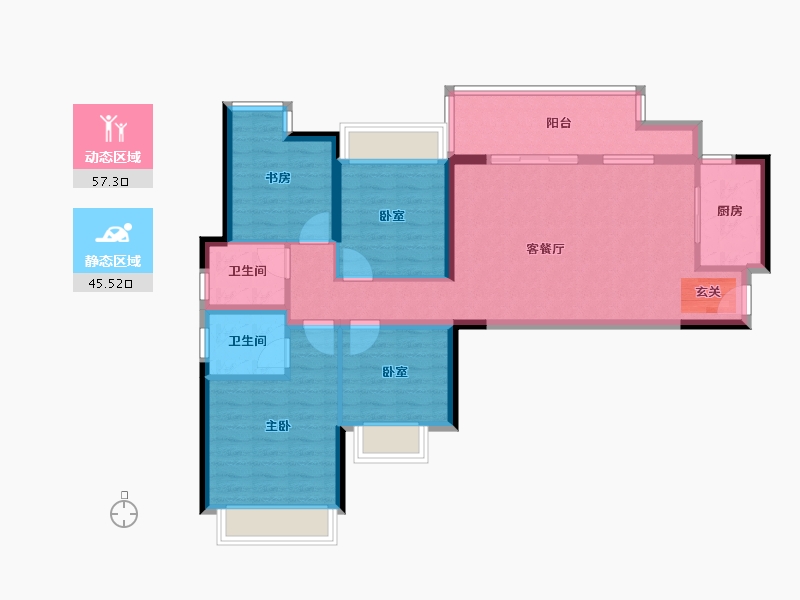 四川省-成都市-置信丽都府-91.52-户型库-动静分区