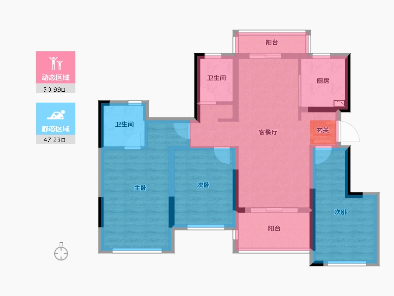 四川省-成都市-东原花样年印未来-86.46-户型库-动静分区