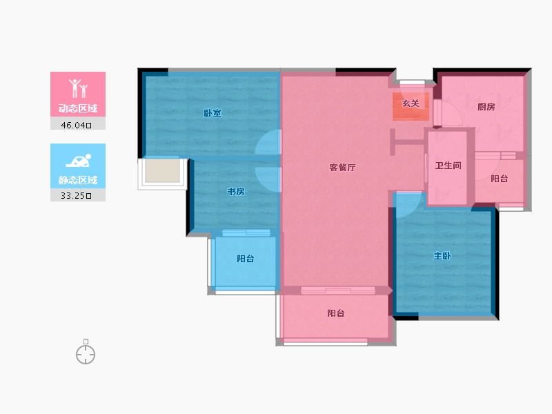 四川省-成都市-置信丽都府-70.51-户型库-动静分区