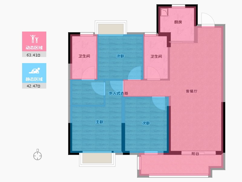 福建省-莆田市-融创时代涵城-95.01-户型库-动静分区