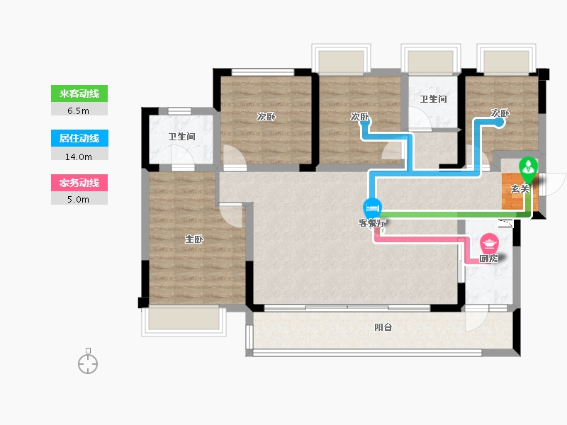 四川省-成都市-万景蓉元-100.21-户型库-动静线