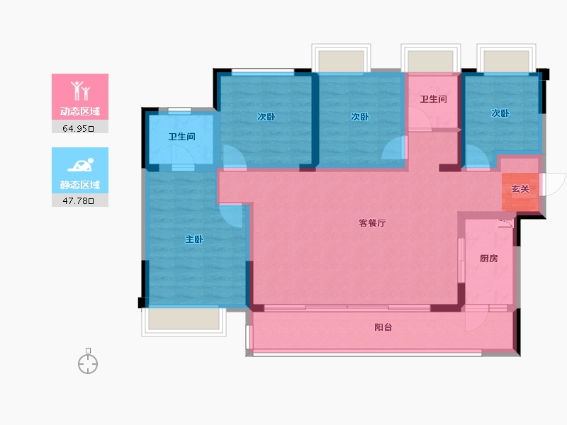 四川省-成都市-万景蓉元-100.21-户型库-动静分区