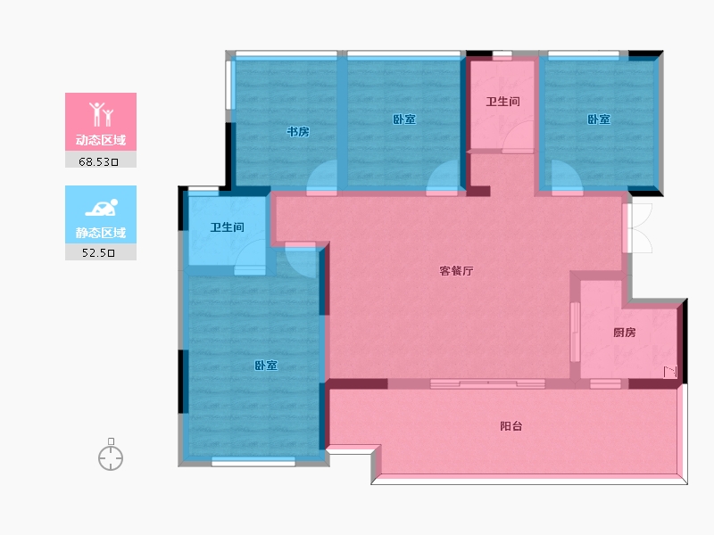 四川省-成都市-融创九天一城-107.46-户型库-动静分区