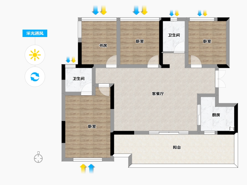 四川省-成都市-融创九天一城-107.46-户型库-采光通风