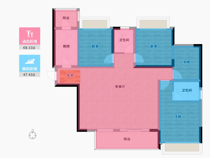 四川省-成都市-置信丽都府-103.56-户型库-动静分区