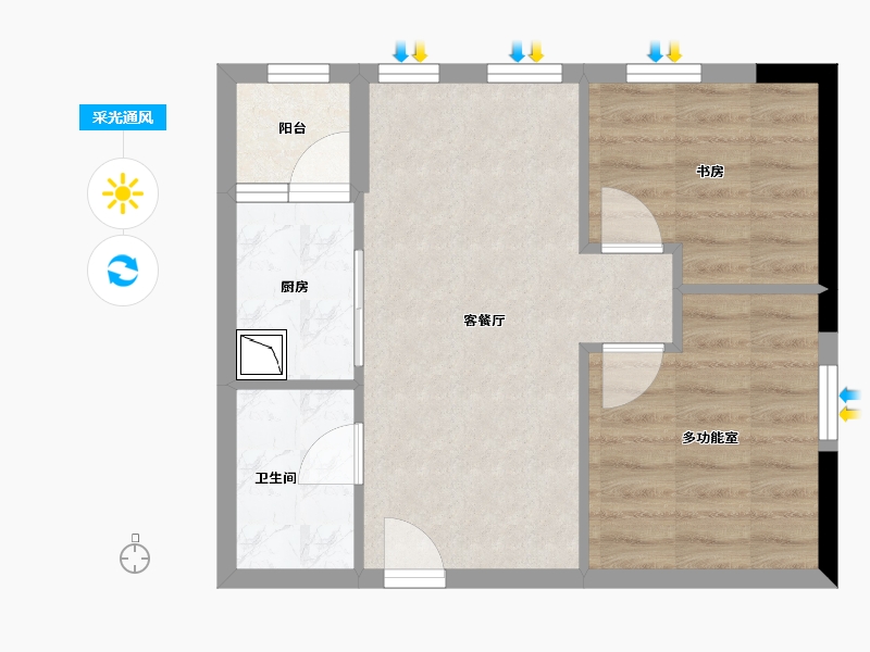 四川省-成都市-碧桂园海德ONE99-45.17-户型库-采光通风