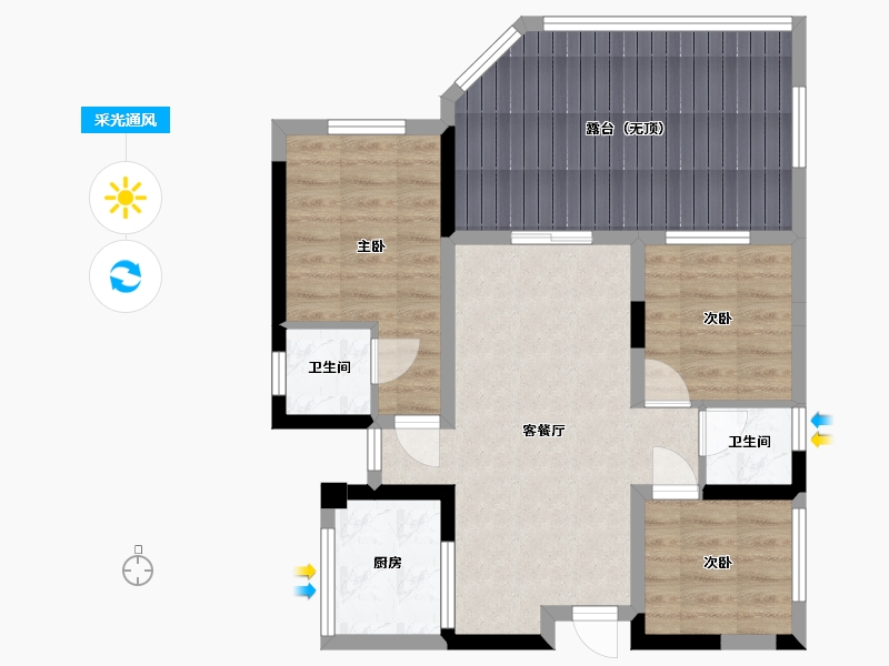 四川省-成都市-聚亿天府锦城-74.55-户型库-采光通风