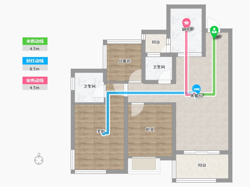 四川省-成都市-德信金成观澜大院-72.25-户型库-动静线