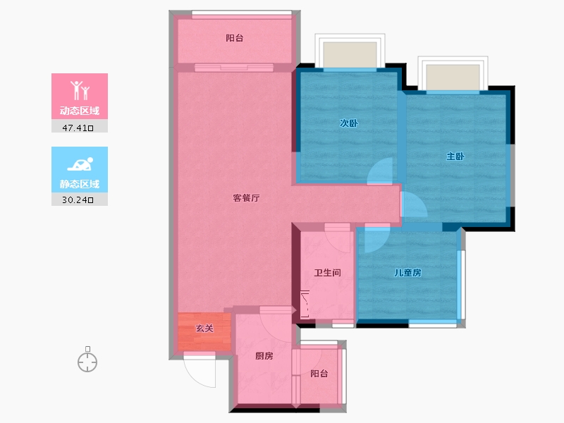 四川省-成都市-城投中南智在云辰-68.30-户型库-动静分区