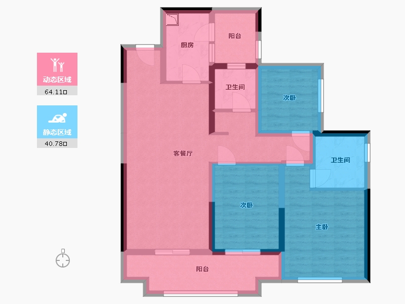 四川省-宜宾市-华润公园九里-92.29-户型库-动静分区