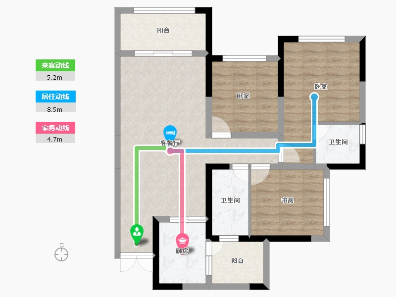 四川省-成都市-滨江翡翠城-81.75-户型库-动静线