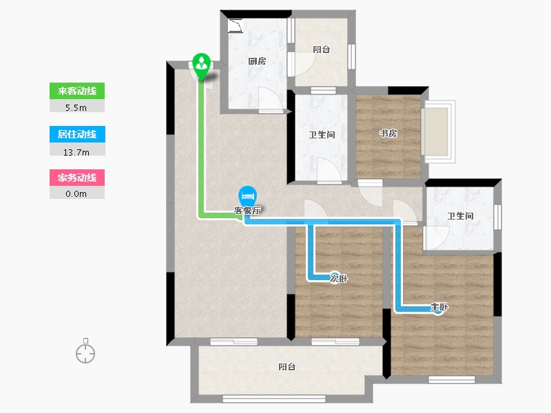 四川省-宜宾市-华润公园九里-88.63-户型库-动静线