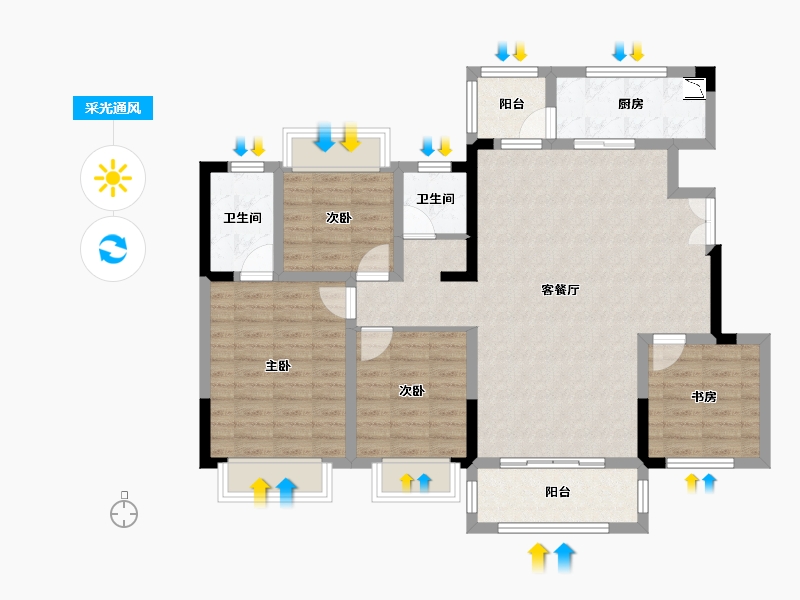 四川省-成都市-四川煤田天府龙城-101.03-户型库-采光通风