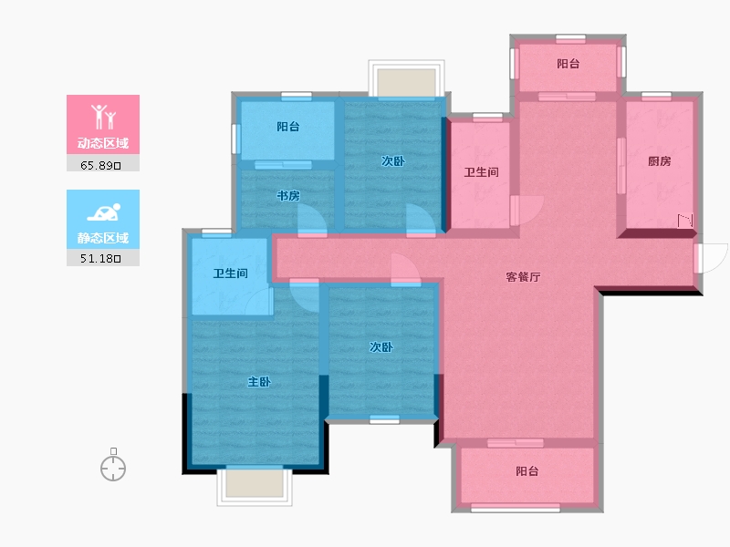 湖南省-湘潭市-九华新城-102.47-户型库-动静分区