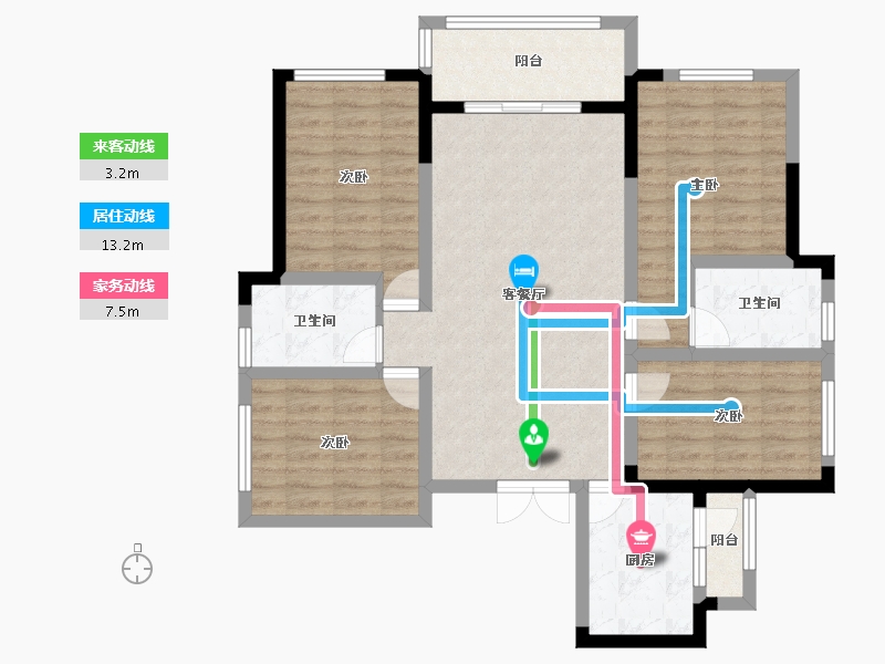 四川省-成都市-凤凰盛景-99.07-户型库-动静线