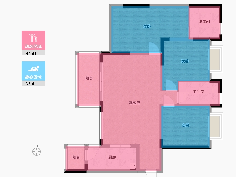 四川省-成都市-同森翠叠森林-88.02-户型库-动静分区