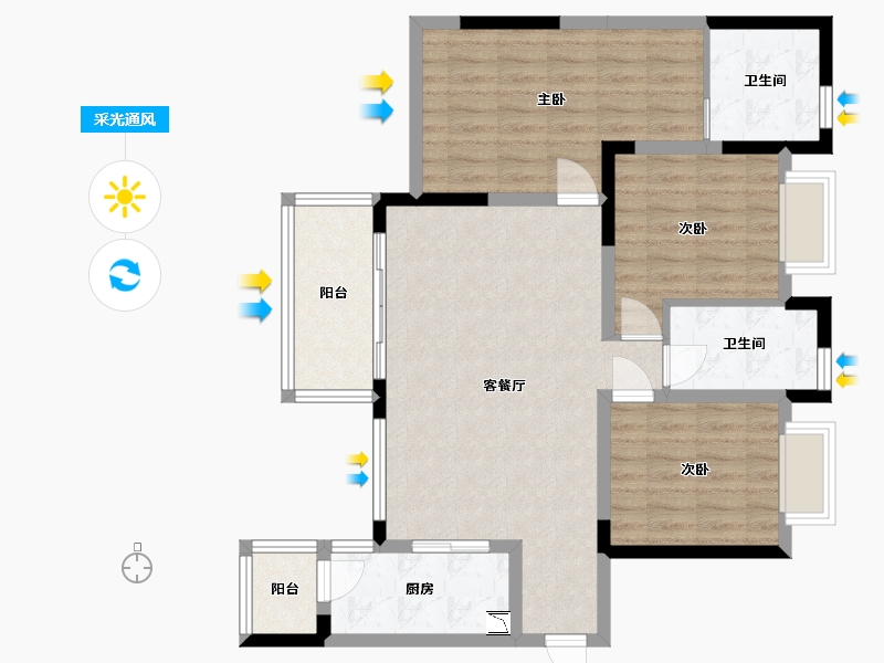 四川省-成都市-同森翠叠森林-88.02-户型库-采光通风